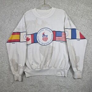Vintage USA Olympic Training Center Flags of the World Long Sleeve Shirt Size XL